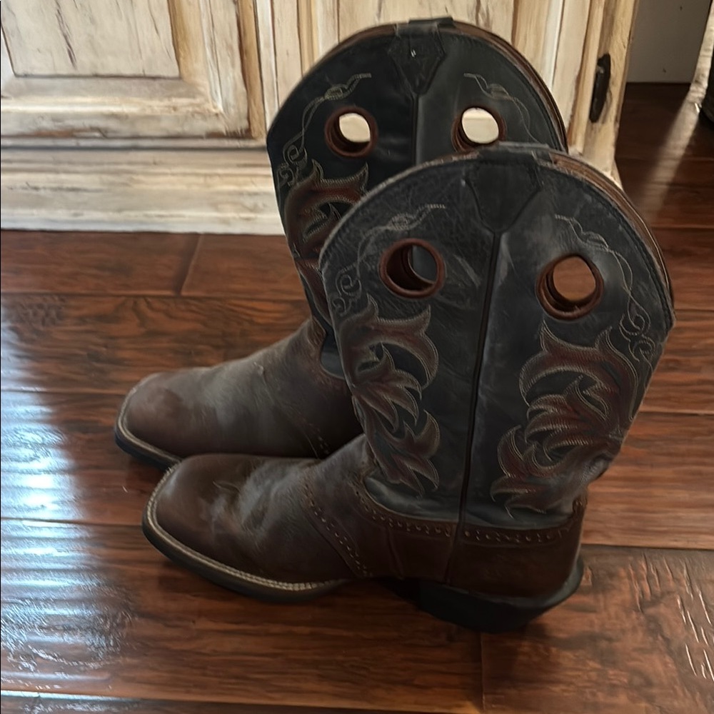 Justin Boots Brown and Black Cowboy Boots